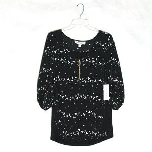 NWT Tempted Hearts Black & White Blouse (2X)